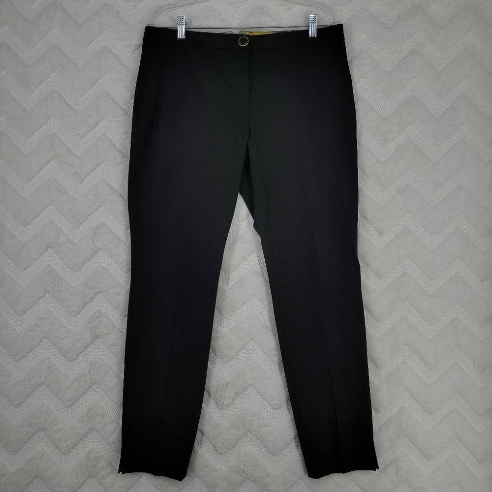 Ted Baker Pants Women's 4 Flat Mid Dressy Workwear Career Date Black Ankle Slit
